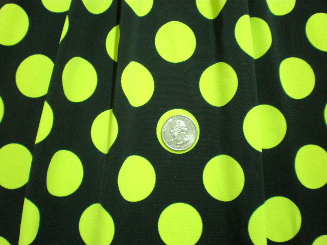5.Black-Neon Yellow Polka Dot Special Printed Spandex